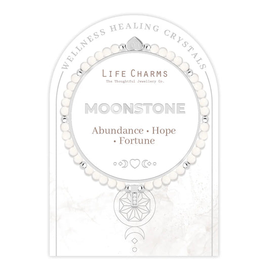 Moonstone & Silver Healing Crystals Bracelet
