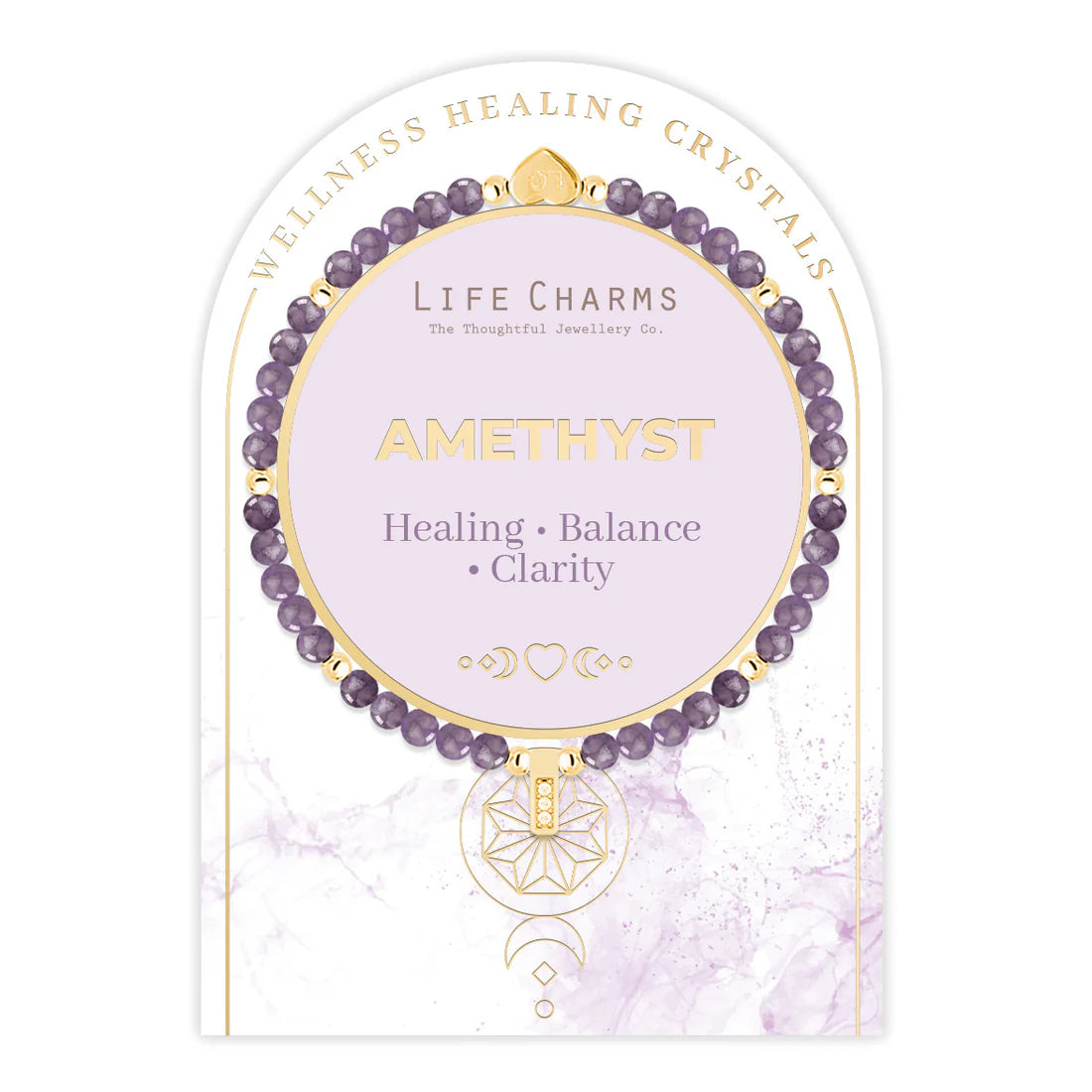 Amethyst & Gold Healing Crystals Bracelet