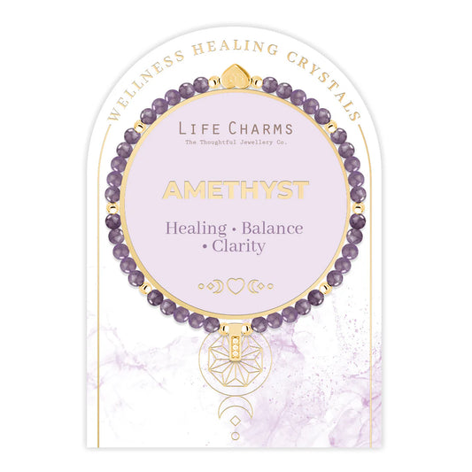 Amethyst & Gold Healing Crystals Bracelet