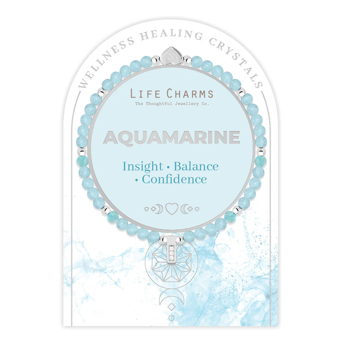 Aquamarine & Silver Healing Crystals Bracelet