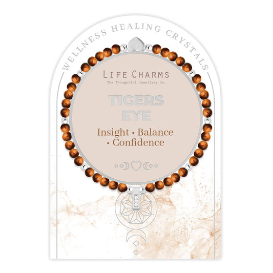Tiger's Eye & Silver Beads Healing Crystals Bracelet