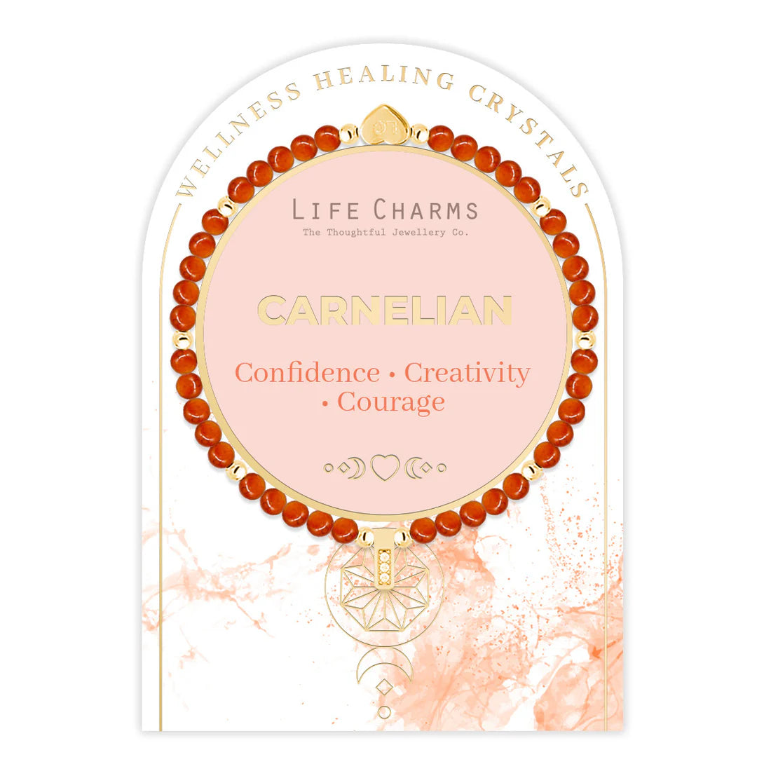 Carnelian & Silver Healing Crystals Bracelet