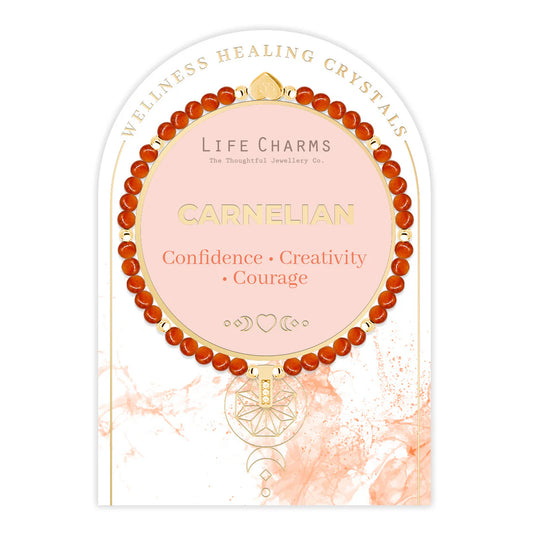 Carnelian & Silver Healing Crystals Bracelet