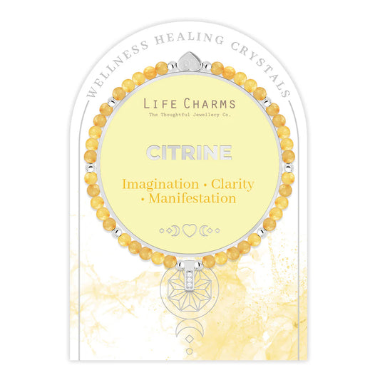 Citrine & Silver Beads Healing Crystals Bracelet
