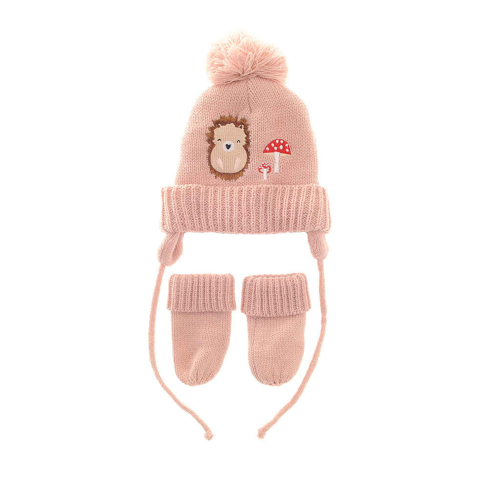 Hedgehog Wolly Hat & Mitten Set