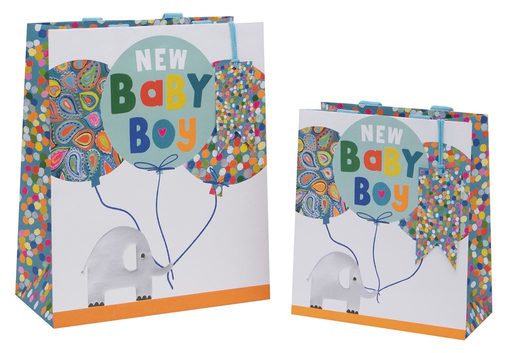 Glick - Baby Blue Elephants Gift Bags