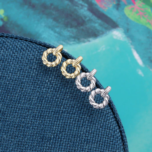 Attic Creations - "Treasured Friend" twisted circle earrings/ SILVER/GOLD