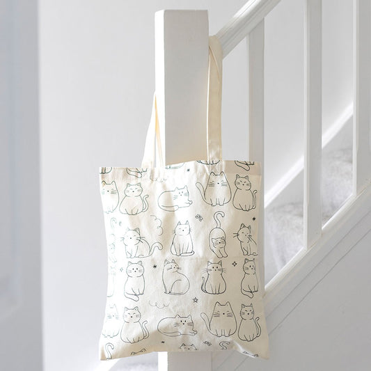 White Cat Polycotton Tote Bag