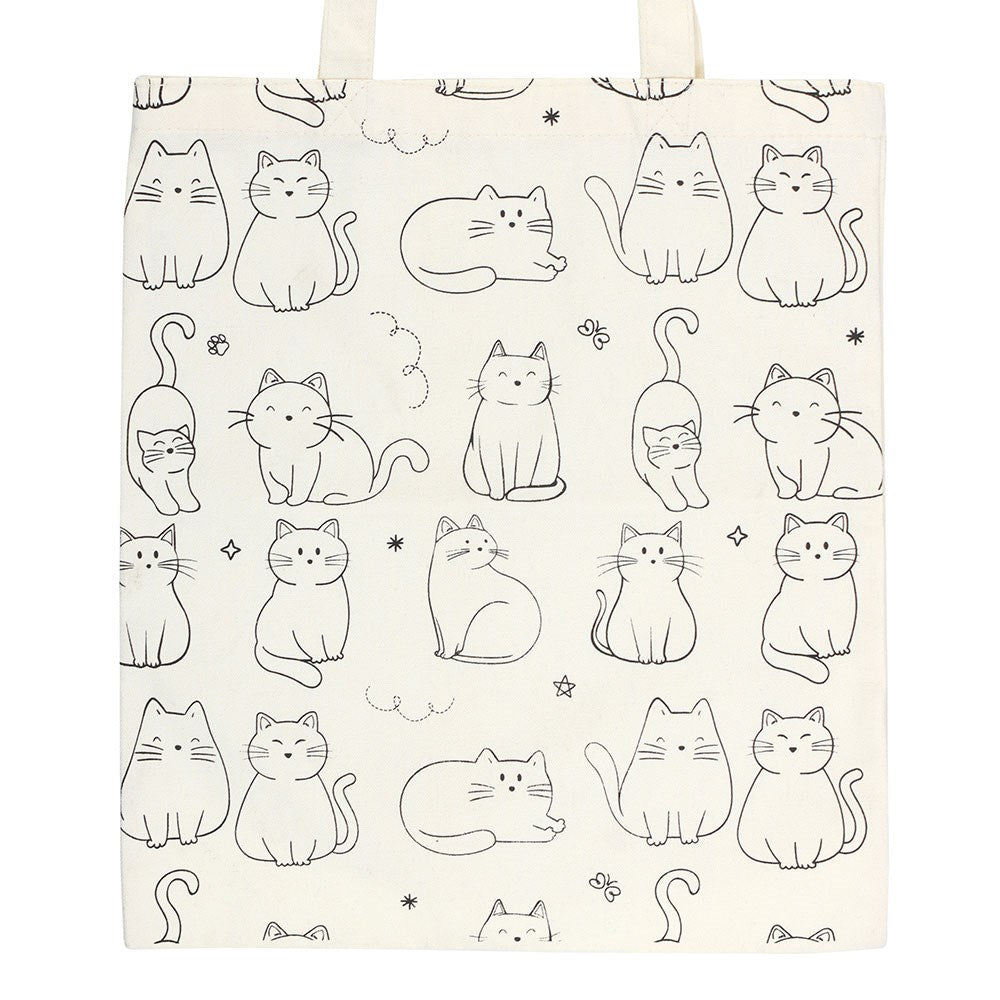 White Cat Polycotton Tote Bag