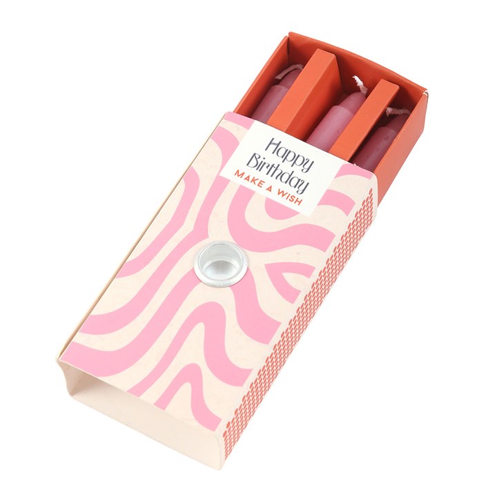Set of 3 birthday candles in a box
