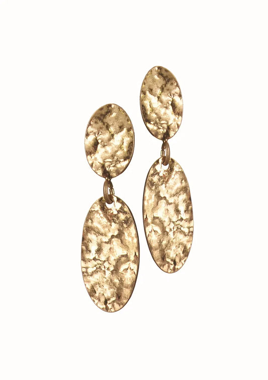 Hot Tomato - E - Elegant Ovals W/Textured Finish - Worn GOLD
