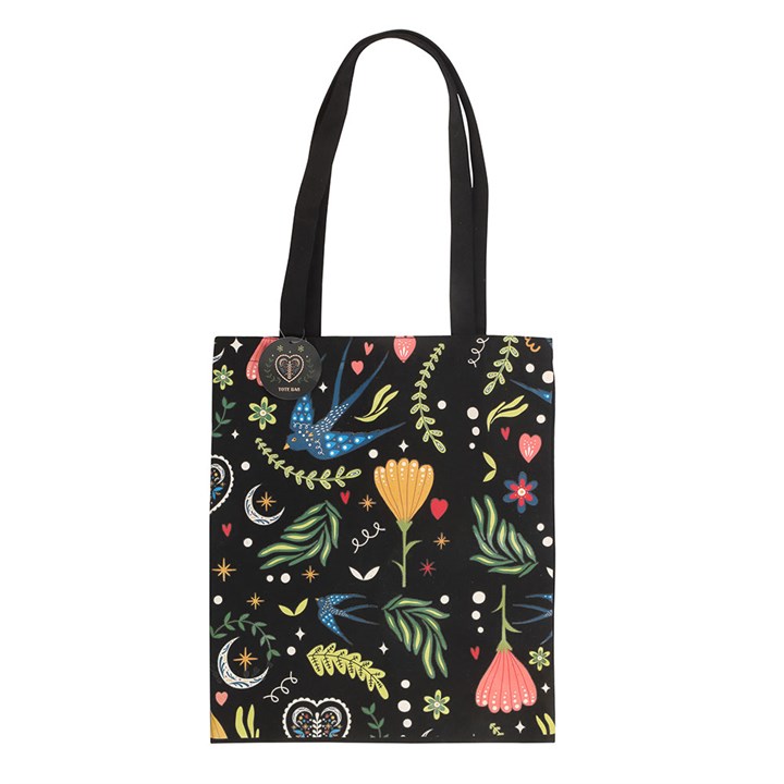Midnight Bloom Polycotton Tote Bag