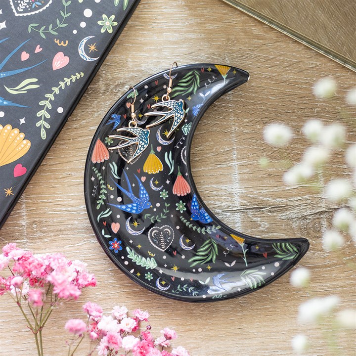 Black Midnight Bloom Trinket Dish