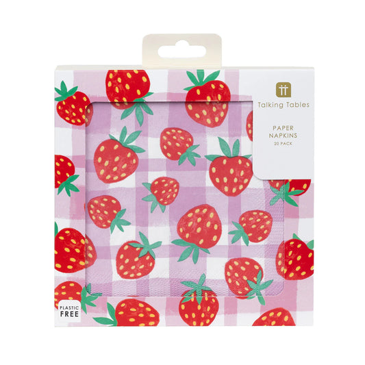 Sale - Talking Tables - Strawberry Lilac Gingham Napkins