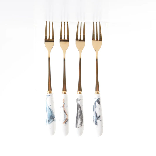 The Ocean Whale Design Pastry Forks