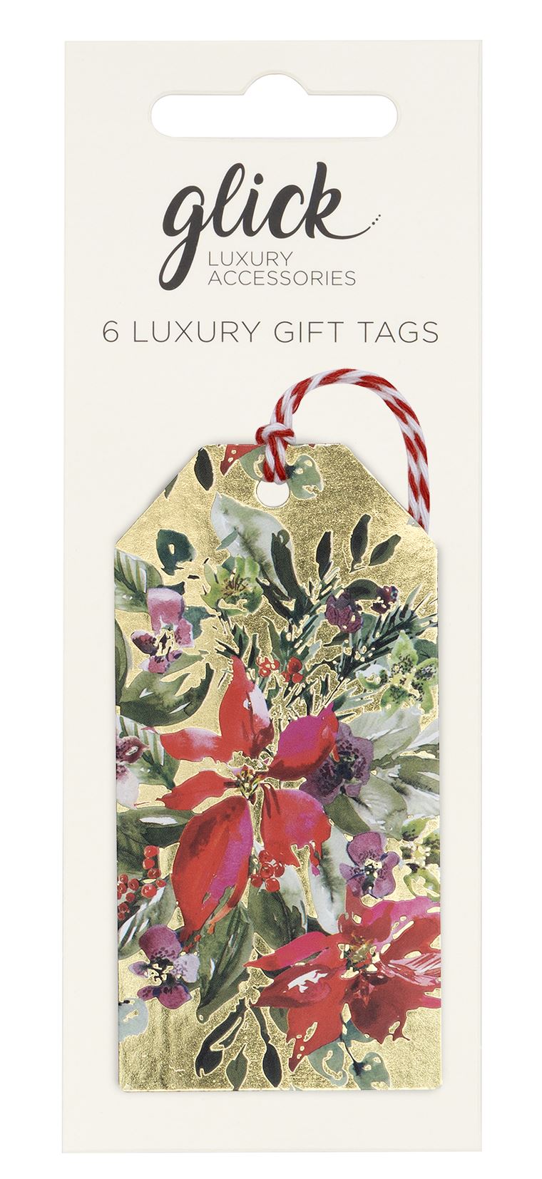 GLICK XMAS TAG -  POINSETTIA