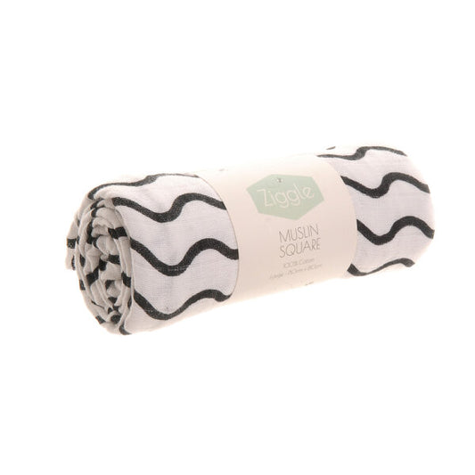 Ziggle Black & White Muslin Square