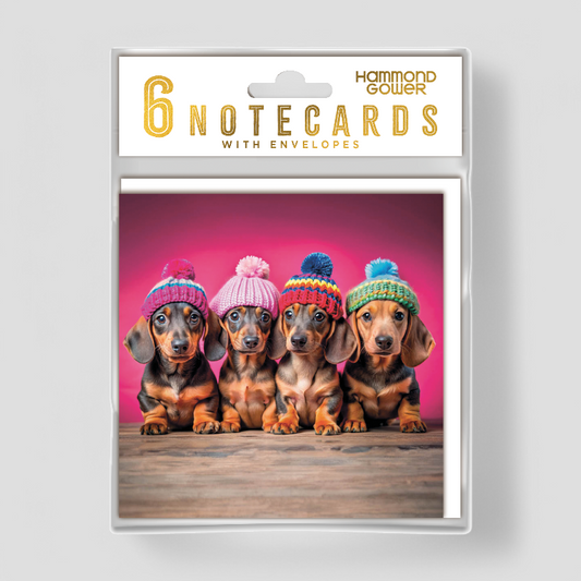 Hanging Notecard Set - Dachshund Wooly Hats