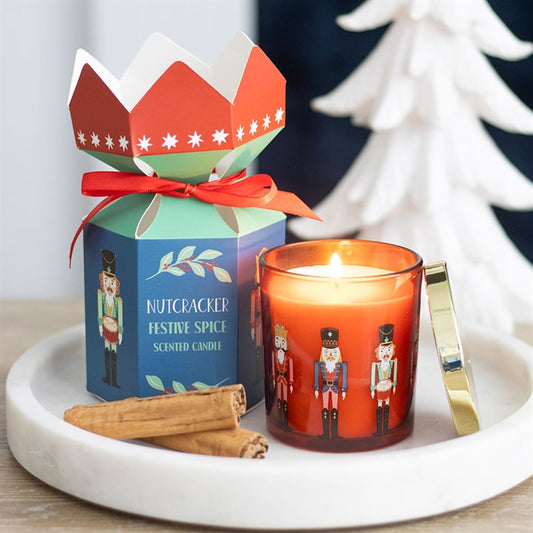 Nutcracker Print Festive Spice Candle
