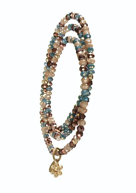 Hot Tomato - B - Wrap Around Bracelet/Necklace - Navy / Earth