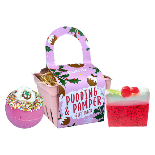 Pudding and Pamper punnet gift set