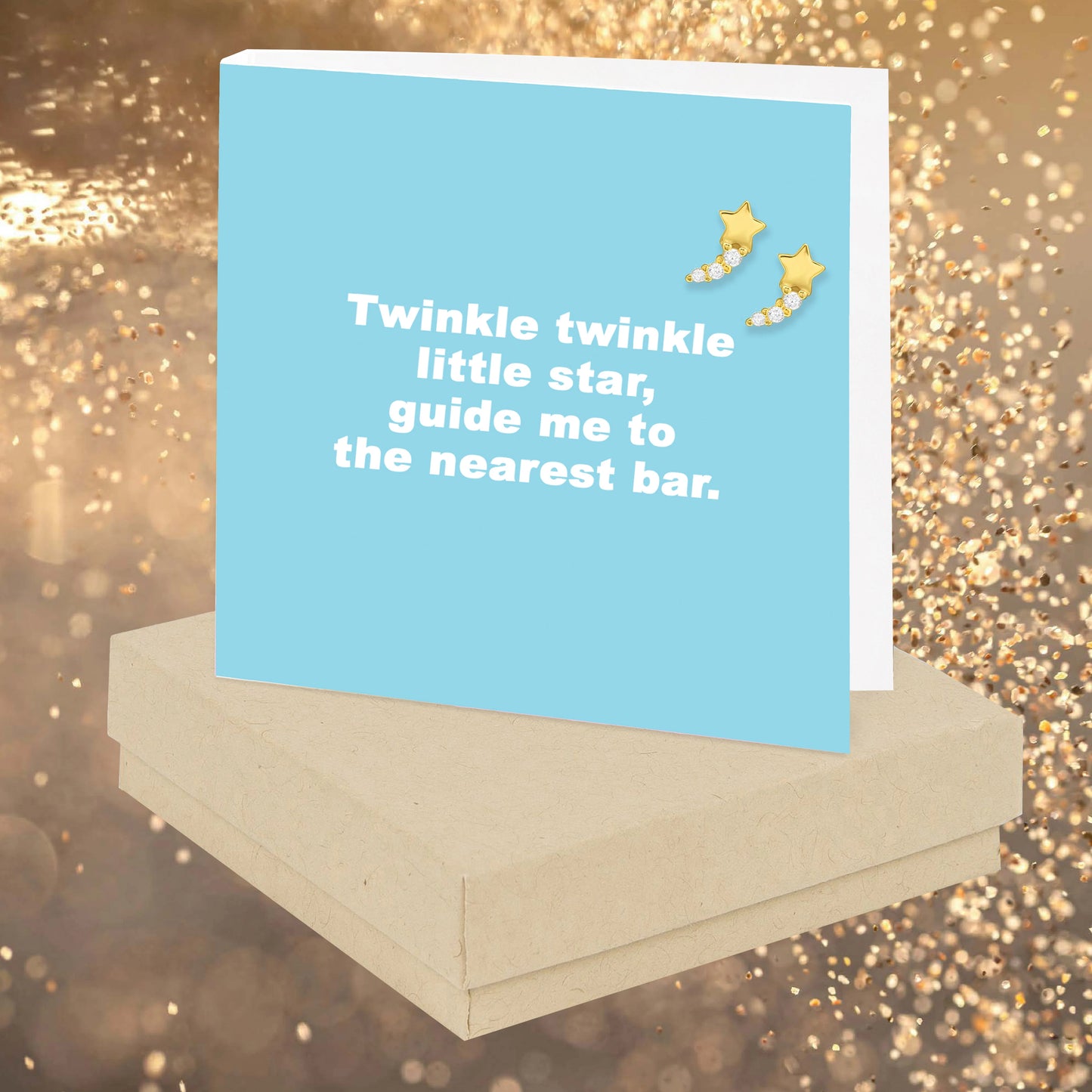 Sale - Boxed Sterling Silver Gold Twinkle Twinkle Earrings