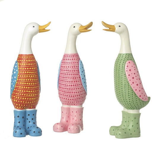 Small Standing Ducks In Boots Mix
