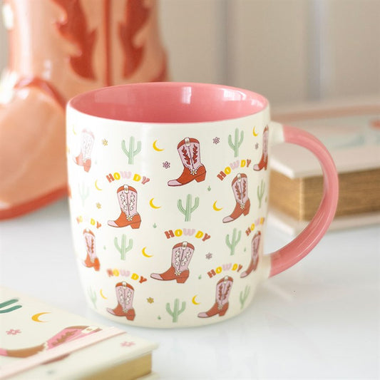 Retro Cowboy Boot Ceramic Mug