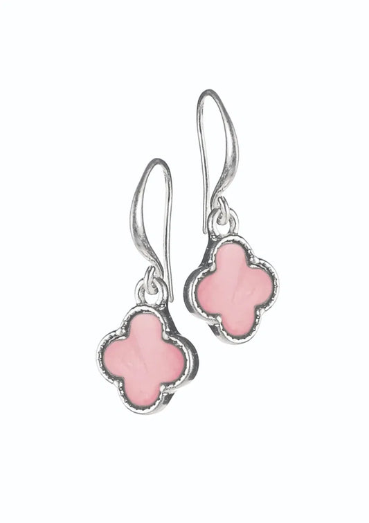 Hot Tomato - E - Byzantine Cross Drops - Worn Silver / Candy Earrings