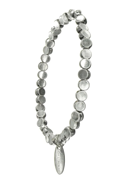 Hot Tomato - B - Many Moons Bracelet - Elas - Worn Silver