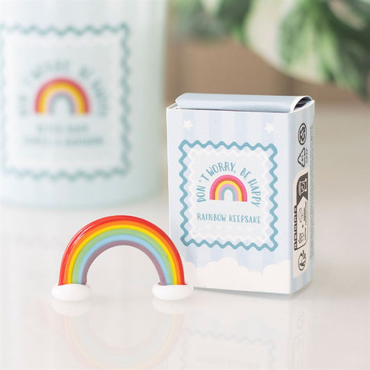 Don't Worry, be Happy Glass Rainbow Keepsake