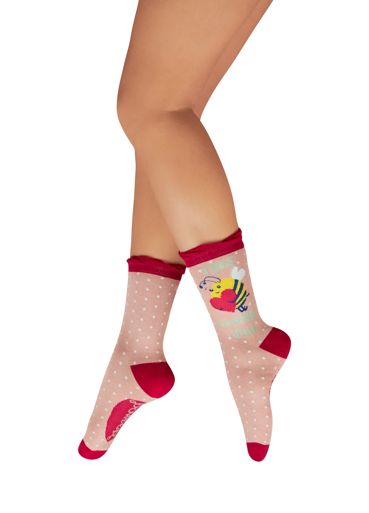 Powder Ladies' Ankle Socks - I Bee Loving You - Petal
