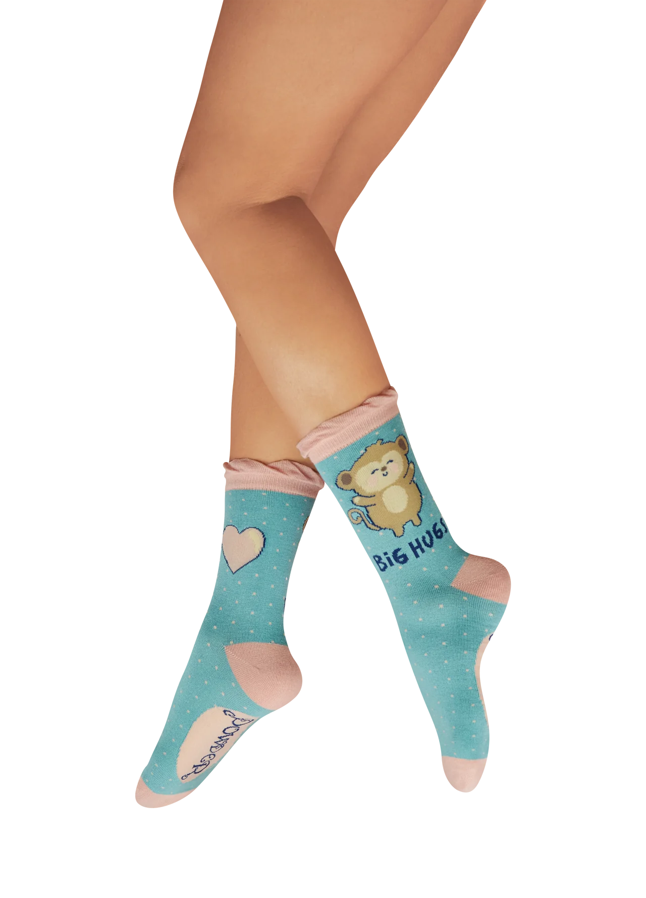 Ladies' Ankle Socks - Huggy Monkey - Aqua