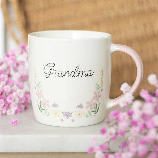 Grandma Pastel Floral Ceramic Mug
