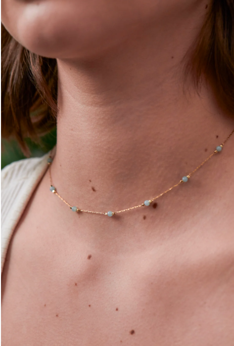 Estella Bartlett - Wellness Amazonite Gemstone Bead Necklace