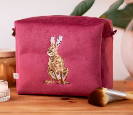 Wrendale - 'Golden Hour' Hare Embroidered Cosmetic Bag