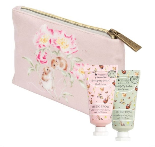 Wrendale -'Hedgerow' Hare and Mouse Mini Hand Cream Gift Pouch