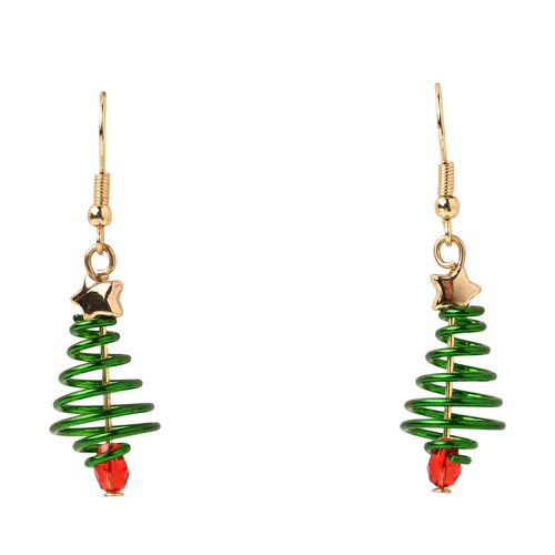Spiral Christmas Tree Earrings