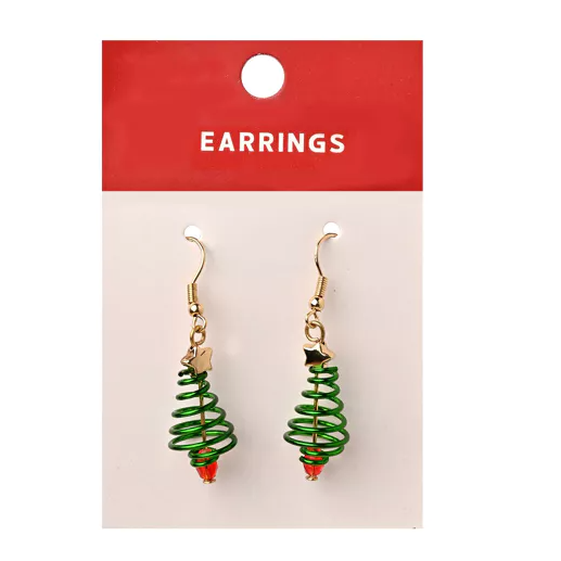 Spiral Christmas Tree Earrings