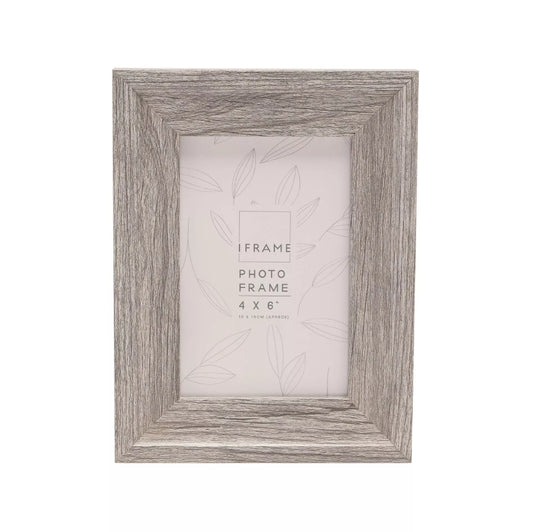 iFrame Mid Grey Wood Effect Frame 4" x 6"