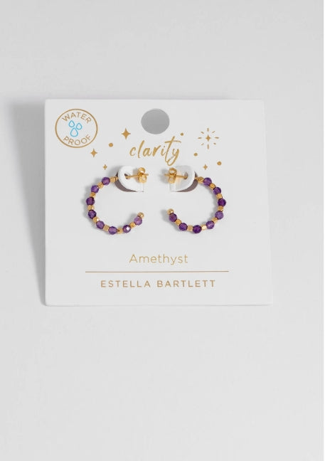 Estella Bartlett - Wellness Amethyst Coco Beaded Hoops