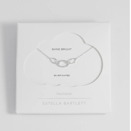 Estella Bartlett - Oval Link CZ Chain Necklace Silver Plated
