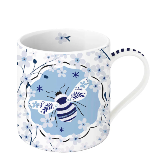 Belly Button Designs - China Blue Bee Mug