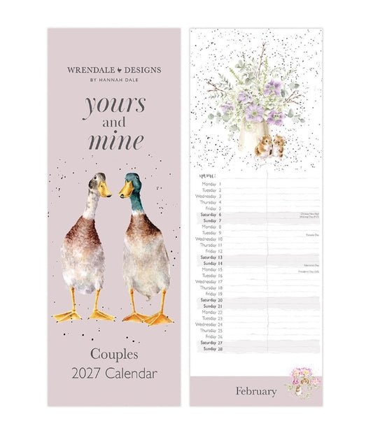 'Yours and Mine' Couples Slim Calendar 2027
