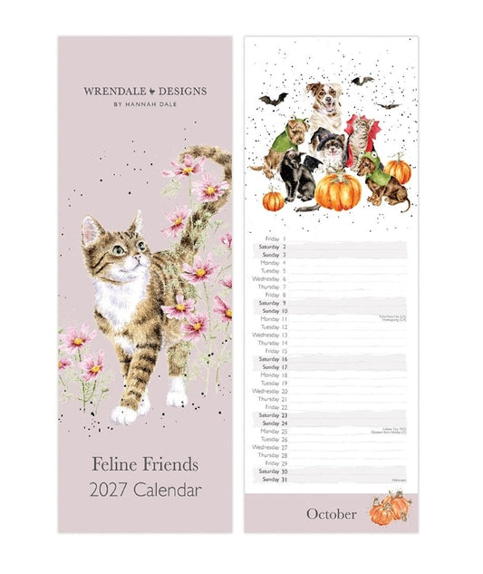 'Feline Friends' Cat Slim Calendar 2027
