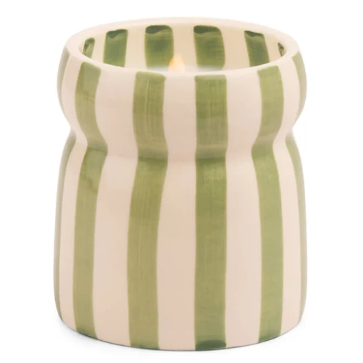 Striped Ceramic Candle - Bora Bora