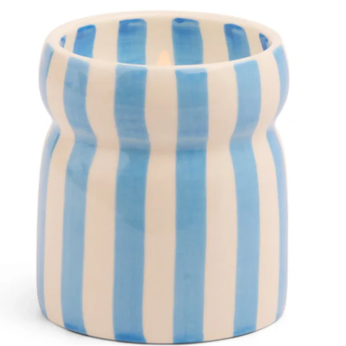 Striped Ceramic Candle - Lost at Sea
