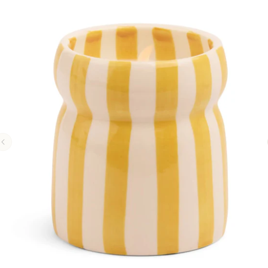 Striped Ceramic Candle - Gold Coast