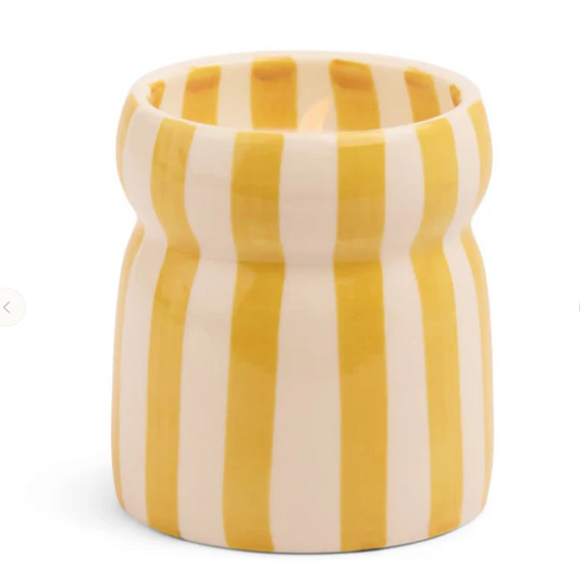 Striped Ceramic Candle - Gold Coast