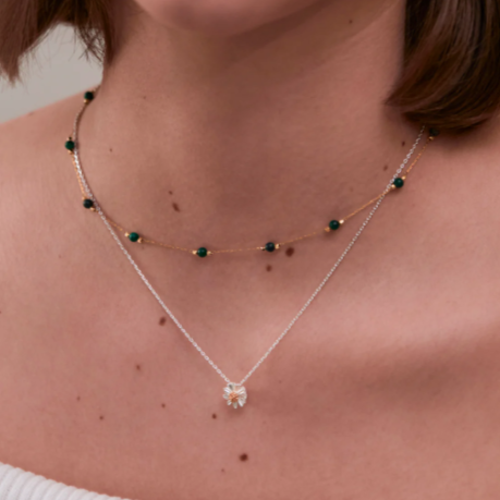 Estella Bartlett - Wellness Malachite Gemstone Bead Necklace